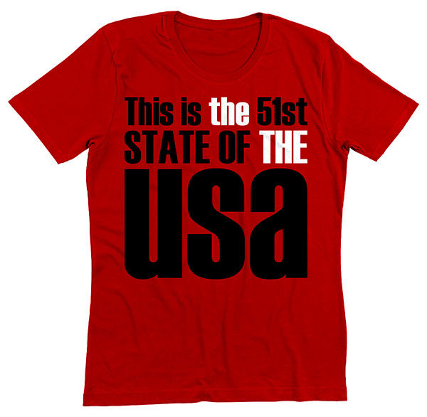 Red 51st State, T-Shirt, Red, USA, THE THE, Fashion